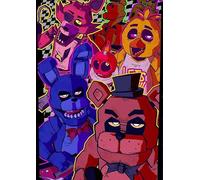 Frenchiart FixArt Métallique Freddy- FNAF - Five Nights at Freddy’s - Jeu Vidéo/Horreur v3 - 30 x 42 cm - Avec Aimant Mural