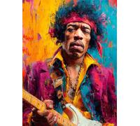 Frenchiart FixArt Poster Métallique Jimi Hendrix - Icône du Rock & Guitariste Légendaire 3 - 30 x 42 cm - Affiche Collector avec Aimant Mural - Décoration Musique Iconique