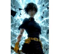 Frenchiart FixArt Poster Métallique - Jujutsu Kaisen - Maki Zenin v2 - 30 cm x 42 cm - Avec aimant mural inclus - Décoration Murale