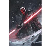 Frenchiart FixArt Poster Métallique - Star Wars - Dark Maul v2- 30 cm x 42 cm - Avec aimant mural inclus - Décoration Murale