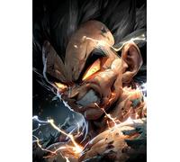 Frenchiart Poster Métallique Dragon Ball Angry Végéta, 30 cm x 42 cm, avec Aimant Mural