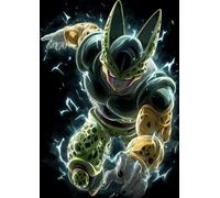 Frenchiart Poster Métallique Dragon Ball Cell, 30 cm x 42 cm, avec Aimant Mural, Design Gaming
