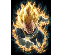 Frenchiart Poster Métallique Dragon Ball Végéta, 30 cm x 42 cm, avec Aimant Mural