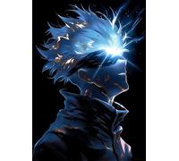 Frenchiart Poster Métallique Gojo Jujutsu Kaisen, 30 cm x 42 cm, avec Aimant Mural fourni