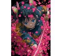 Frenchiart Poster Métallique Kanao Demon Slayer avec Aimant Mural, 30 cm x 42 cm, Design Délicat