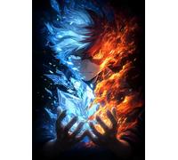 Frenchiart Poster Métallique My Hero Academia - Shoto Todoroki - 30×42 cm - Décoration Murale Anime, avec Aimant Mural
