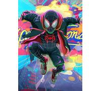 Frenchiart Poster Métallique Spider-Man Miles Morales Maxi Poster - Héros Moderne Marvel - 30 x 42 cm - Avec Aimant Mural
