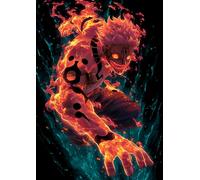 Frenchiart Poster Métallique Sukuna Jujutsu Kaisen, 30 cm x 42 cm, avec Aimant Mural, Noir