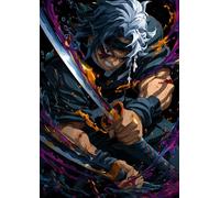 Frenchiart Poster Métallique Tengen Demon Slayer, 30 cm x 42 cm, avec Aimant Mural