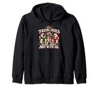 Frenchie Christmas Funny Silent Night Chorus Bouledogue français Sweat à Capuche
