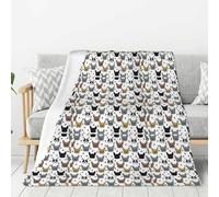 Frenchie Mignon Bouledogue Français Bouledogue Français Race de Chien,Couverture Chaude en Flanelle Polaire pour literie, canapé et Voyage, 60 x 80 Pouces