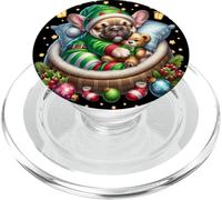 Frenchie Puppy for Xmas with French Bulldog Christmas Vibes PopSockets PopGrip pour MagSafe