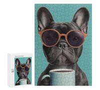 Frenchie with Coffee Mug-1 Puzzle 1000 Pièces Educa Jouet en Bois Cadeau Unique Décoration Intérieure Jeu Éducatif Challenge Toy Adultes Et Enfants À Partir De 14 Ans 300 PCS