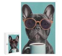 Frenchie with Coffee Mug-1 Puzzle 1000 Pièces Educa Jouet en Bois Cadeau Unique Décoration Intérieure Jeu Éducatif Challenge Toy Adultes Et Enfants À Partir De 14 Ans 1000 PCS