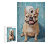 Frenchie with Toilet Paper on Head-2 Puzzle 1000 Pièces Educa Jouet en Bois Cadeau Unique Décoration Intérieure Jeu Éducatif Challenge Toy Adultes Et Enfants À Partir De 14 Ans 300 PCS