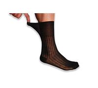 frencis Lot de 6 paires de chaussettes sanitaires pour homme avec élastique extra doux en 100 % fil d'Écosse doublé à la main pour les diabétiques fabriqués en Italie, Assortiment foncé, 47-50