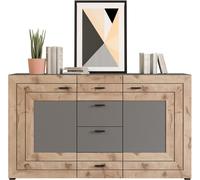 Freno buffet 2 portes, 4 tiroirs gris.