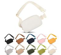 Frenou Sac banane tendance pour homme et femme avec sangle réglable pour voyage, course à pied, randonnée, marche, Sac banane polaire beige, 1 sac banane en polaire