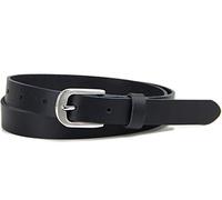 Frentree Ceinture en cuir pour femmes MADE IN GERMANY, 2 cm étroite ceinture de base en cuir véritable pour la taille et les jeans, noir