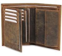 Frentree Portefeuille en cuir pour homme avec protection RFID, 8 emplacements pour cartes, format portrait, noir, marron, Taille unique, Format portrait