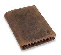 Frentree® Portefeuille en cuir pour homme avec protection RFID, 8 emplacements pour cartes, format portrait, noir, Daim marron, Taille unique, Format portrait