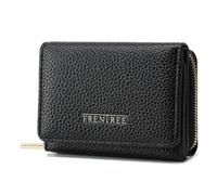 Frentree Portefeuille pour femme avec fermeture éclair, 8 emplacements pour cartes, compartiment à billets, portefeuille compact avec compartiment pour documents, élégant et adapté à un usage