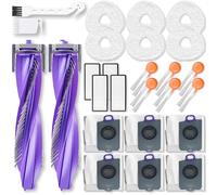 Freo X10 Pro Kit d'accessoires de rechange compatible avec aspirateur robot NARWAL Freo X10 Pro, 2 brosses principales, 4 filtres HEPA, 6 sacs à poussière, 6 tampons de serpillère, 6 brosses latérales