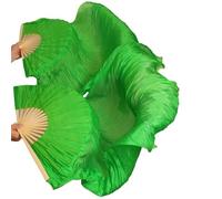 FREOJGU Éventail De Danse Orientale Éventail de Danse du Ventre en Soie véritable, Long éventail, Fait à la Main, Couleur dégradée(17,180- Imitation Silk)