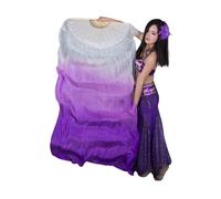 FREOJGU Éventail De Danse Orientale Voile de Danse du Ventre 100% Paires d'éventails en Soie (1L + 1R), Accessoire Costume léger et Fluide for Studio Musique, éloge l'église(Yellow,210cmX90cm)
