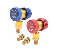 Fréon R134A Connecteur de Coupleur Rapide de Voiture Automatique, Adaptateurs en Laiton, Jauge de Collecteur Réglable pour Réfrigérant de