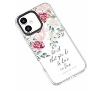 Frepstudio Compatible avec iPhone 17 Air, filles et femmes, verset biblique, roses roses, fleurs, citations inspirantes, Corinthiens 16:14, coque de protection compatible avec iPhone 17 Air