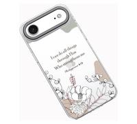 Frepstudio Compatible avec iPhone 17, coque de protection d'appareil photo pour filles et femmes, verset de la Bible floral, citations inspirantes des Philippiens 4:13, compatible avec iPhone 17