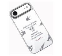 Frepstudio Compatible avec iPhone 17, coque de protection d'appareil photo pour filles et femmes, verset de la Bible tendance hirondelle citations inspirantes proverbes 3:5 compatible avec iPhone 17