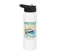 Frère de l'anniversaire Cruise Boy Vacation Celebration Stainless Steel Insulated Water Bottle
