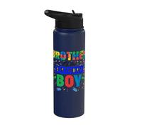 Frère de l'anniversaire garçon Brick Buiilder Birthday Kid Stainless Steel Insulated Water Bottle