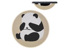 Frère de tapis Panda - Peluche de sol circulaire de panda circulaire, accessoire confortable de luxe | Élément sur le thème des animaux, salon textile