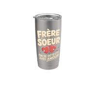 Frère Et Soeur On Se Déteste Avec Amour Gobelet isotherme en acier inoxydable double paroi