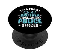 Frère Fier d'un Officier de Police génial PopSockets PopGrip Adhésif