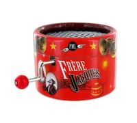 Frère Jacques (traditionnel) - Boîte à musique à manivelle ronde en carton avec mécanisme musical de 18 notes - PML-FRERE