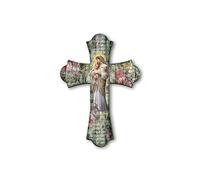 Frères Bonella | Crucifix mural en bois vintage représentant Notre-Dame avec Enfant 28 x 40 cm | Fabriqué en Italie