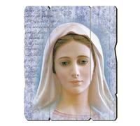 Frères Bonella | Tableau en bois moulé style vintage de Notre-Dame de Medjugorje f.to 10,7 x 13,3 cm | Made in Italy