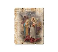 Frères Bonella | Tableau en bois moulé style vintage de Saint Joseph protecteur de la Sainte Famille f.to 19x24 cm | Made in Italy