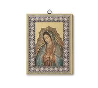 Frères Bonella | Tableau sacré sur bois MDF de peuplier 6 mm de Notre-Dame de Guadalupe f.to 15 x 20 cm | Fabriqué en Italie
