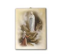 Frères Bonella | Toile picturale Apparition de Lourdes à Bernadette f.to 20x25 cm | Made in Italy