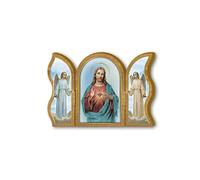 Frères Bonella | Triptyque dévotion en bois de Jésus 6x9cm | Fabriqué en Italie