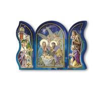 Frères Bonella | Triptyque dévotion en bois de la Nativité 6x9cm | Made in Italy
