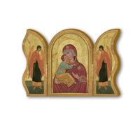 Frères Bonella | Triptyque dévotion en bois de l'Icône du Perpétuel Secours f.to 6x9 cm | Made in Italy