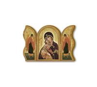 Frères Bonella | Triptyque dévotion en bois de Notre-Dame de la tendresse 6x9cm | Made in Italy