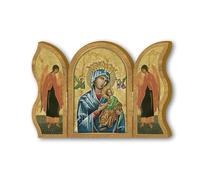 Frères Bonella | Triptyque dévotion en bois de Notre-Dame du Perpétuel Secours f.to 6x9 cm | Made in Italy