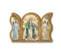 Frères Bonella | Triptyque dévotion en bois de Notre-Dame Miraculeuse f.to 6x9cm | Made in Italy